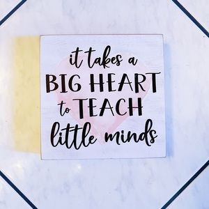Big Heart Teacher Wall Art Decor